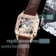 Super Clone Cartier Santos Dumont Skeleton Rose Gold Red Strap Micro Rotor (7)_th.jpg